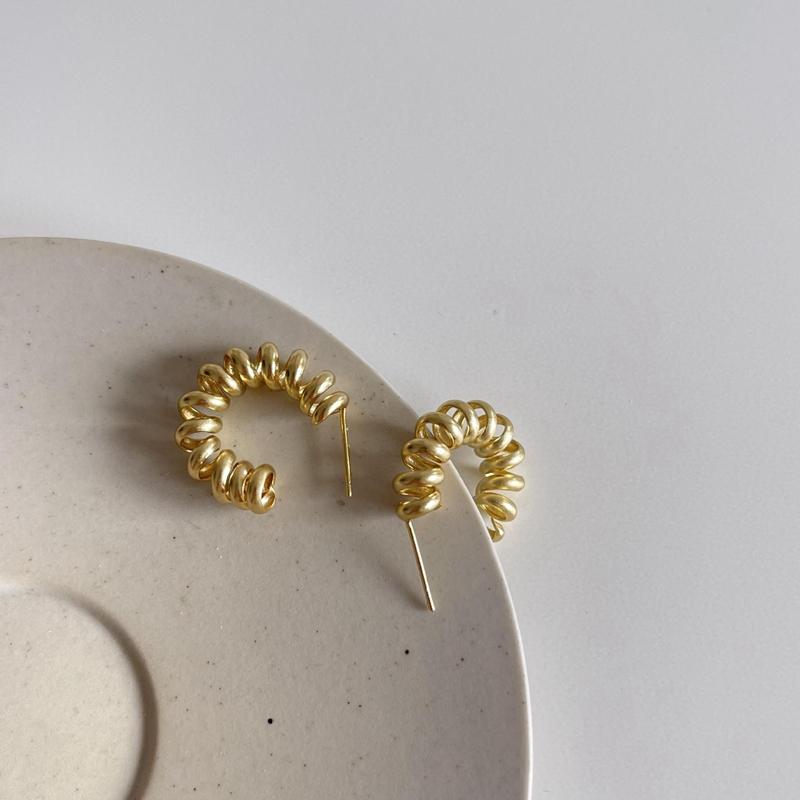 

Stud Morivovog Real 925 Sterling Silver Spring Earrings Ladies Elegant Simple Anti-allergy Spiral 2022 Fashion Jewelry