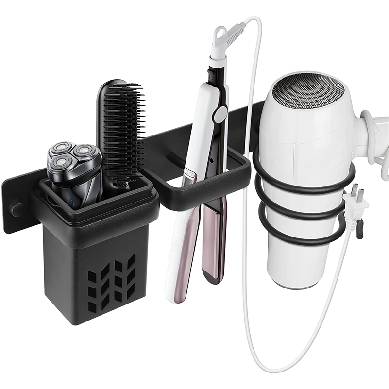 

Wall-mounted Hair Dryer Holder Bathroom Care Tool Storage Box Multi-functional Space-saving Space Saving 220216