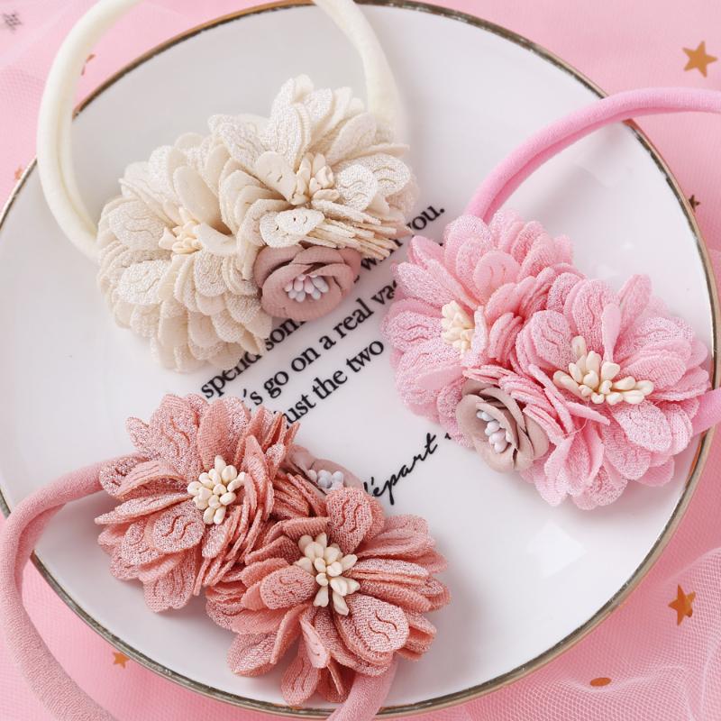 

Hair Accessories Princess Baby Girl Headband Flower Elastic For Child Nylon Band Accessory Gifts