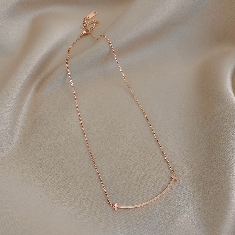Xianlan475 Titanium Steel Necklace Her Red Face Clavicle Necklace Contracted Temperament Cold Wind Neck Ornaments Niche Design Pen-image-706264614