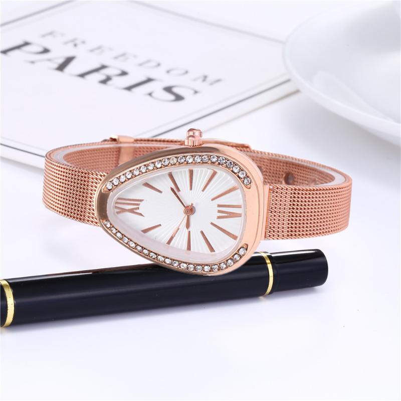 

Wristwatches Women Watches Top Diamond Triangle Dail Bracelet Quartz Ladies Watch Dress Female Wristwatch Clock Relogio Feminin, Brown