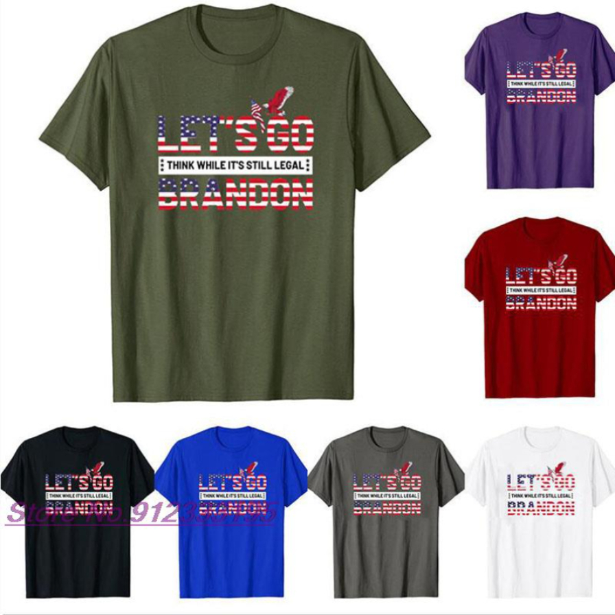 

Stock Lets Go Brandon Conservative US Flag T-Shirt Print Men and Women Short-sleeved Tee Clothing XU, 999