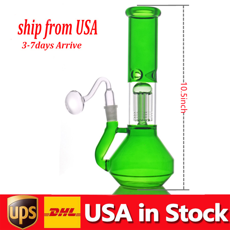 

10.5 inch glass beaker bong water pipe with arms tree perc bongs percolator honeycomb recycler hookah bong with 14mm glass oil burner pipe