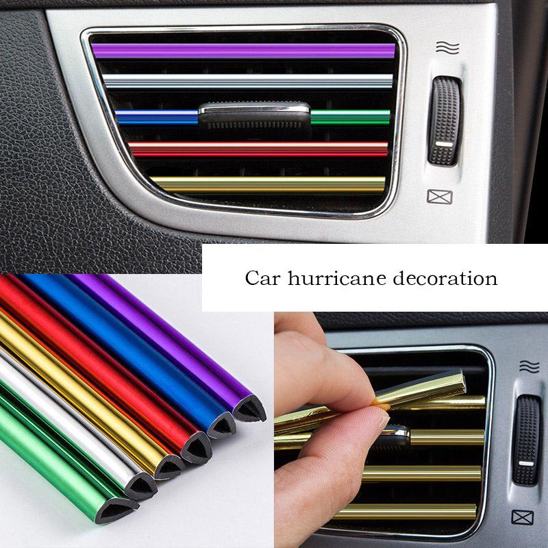 

Window Stickers 10Pcs Car-Styling Chrome Styling Molding Auto Air Vent Trim Strip Conditioner Outlet Grille Decoration U Shape Car Decorate