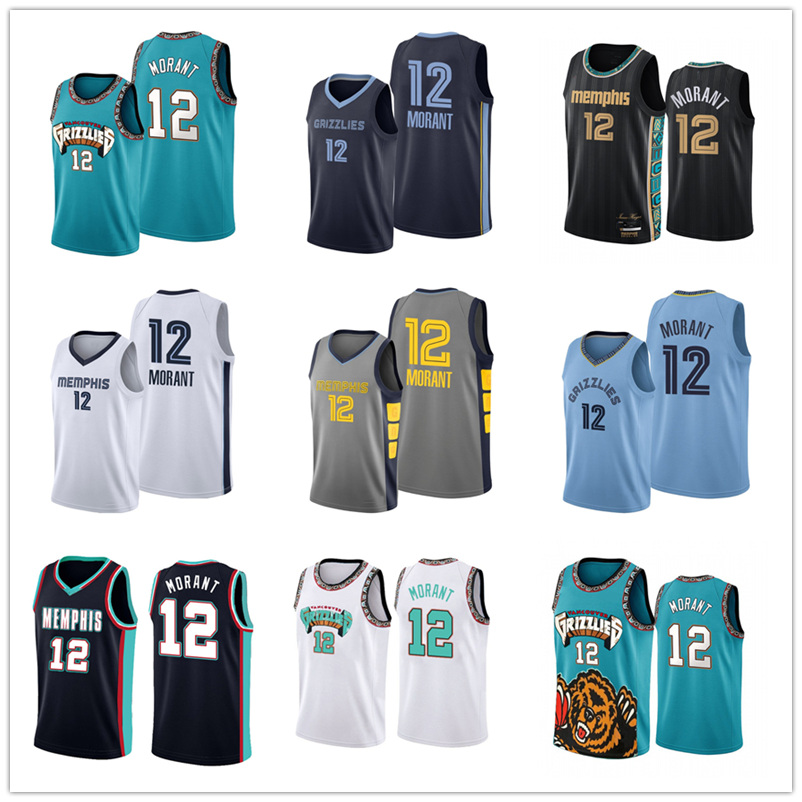 

12 Ja Morant Jersey Memphis Grizzlies Jersey Jaren 13 Jackson Jr. Jerseys 2021 City Throwback To Vancouver Retro Uniform, Black;red