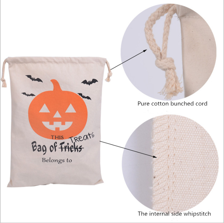 

Halloween Drawstring Bags Gifts Festive Party Supplies Candy Sack Bag Large Canvas Pumpkin Masquerade Handbags Skull Devil Spider Print Stor