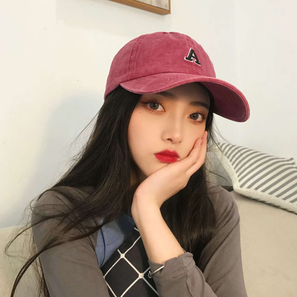 

the ball cap ball caps wine red old washed cowboy children's spring and summer curved brim sun hat korean simple versatile baseball cap, Blue;gray