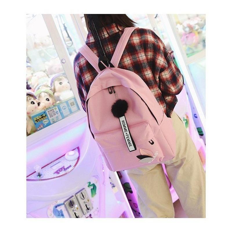 

Backpack 2021 Fashion For Women Outdoor Travel Wholesale Custom Korean Style Simple Leaf School Bags, Black