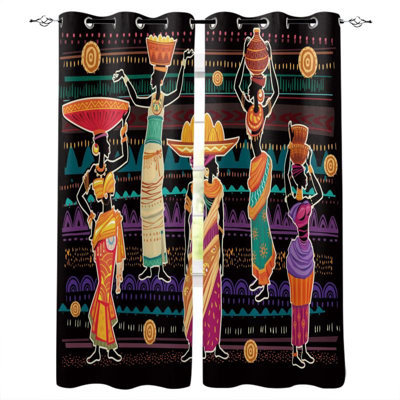 

African Women Apron Ceramic Blackout Curtains Home Decor Living Room Window Children's Bedroom Curtain & Drapes