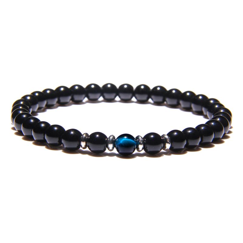 

Beaded, Strands Trendy 6mm Natural Black Onyx Beads Bracelet Fashion Glass Beaded Healing Balance Prayer Energy For Men Women Jewelry