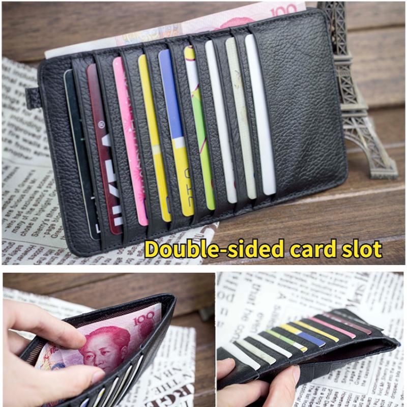 

Card Holders Credit ID Men Genuine Leather 18 Slots With Changes Pocket For Man Long Wallet Women High Quality Famous Slim, Black