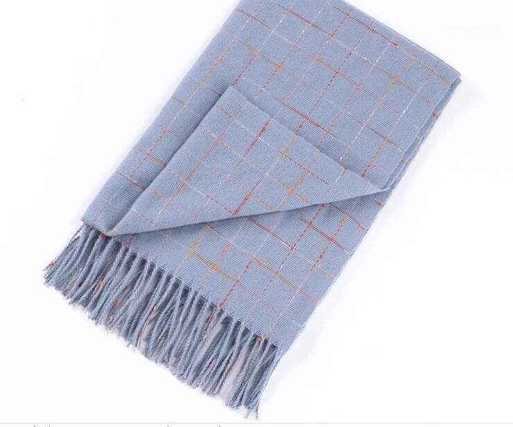 

Scarves Japanese And Korean Candy Color Plaid Scarf Special Yarn Cashmere Manufacturers Direct Sales