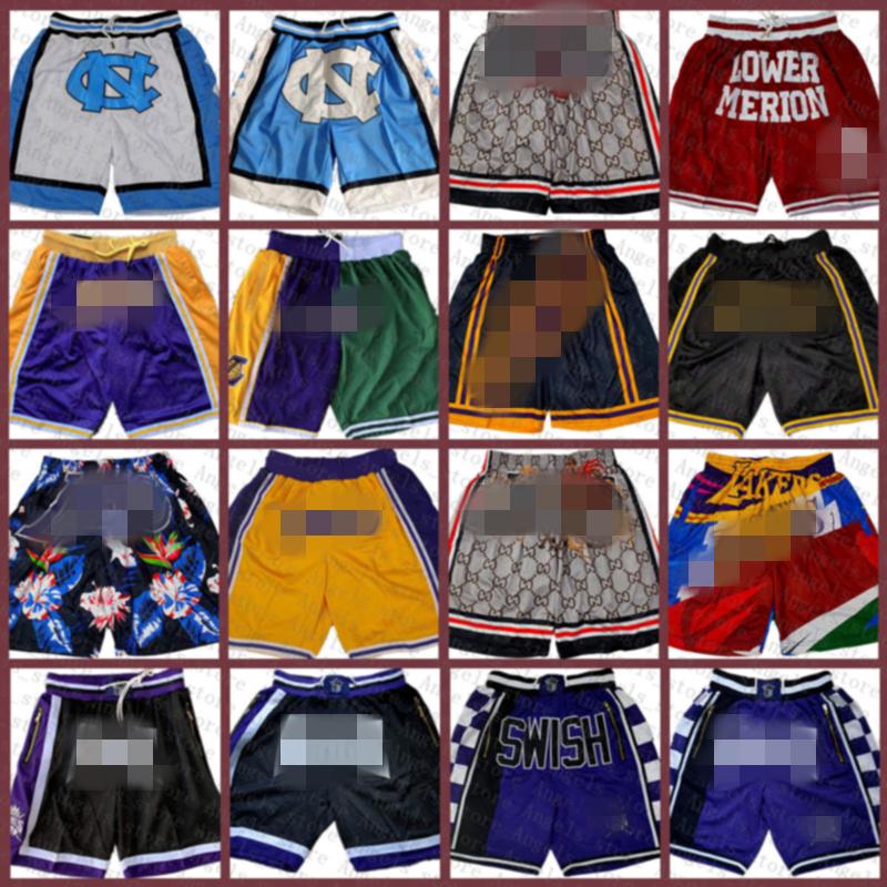 

top Los Angeles Lakers Sacramento Kings North Carolina State University Just Basketball Shorts DON Mitchell & Ness Pocket Shorts, Black;red