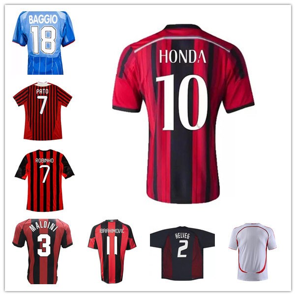 

soccer jersey 91 92 1996 1997 2000 01 2002 2003 2005 2006 2007 09 10 Retro KAKA MALDINI INZAGHI PIRLO VINTAGE football shirt, Black