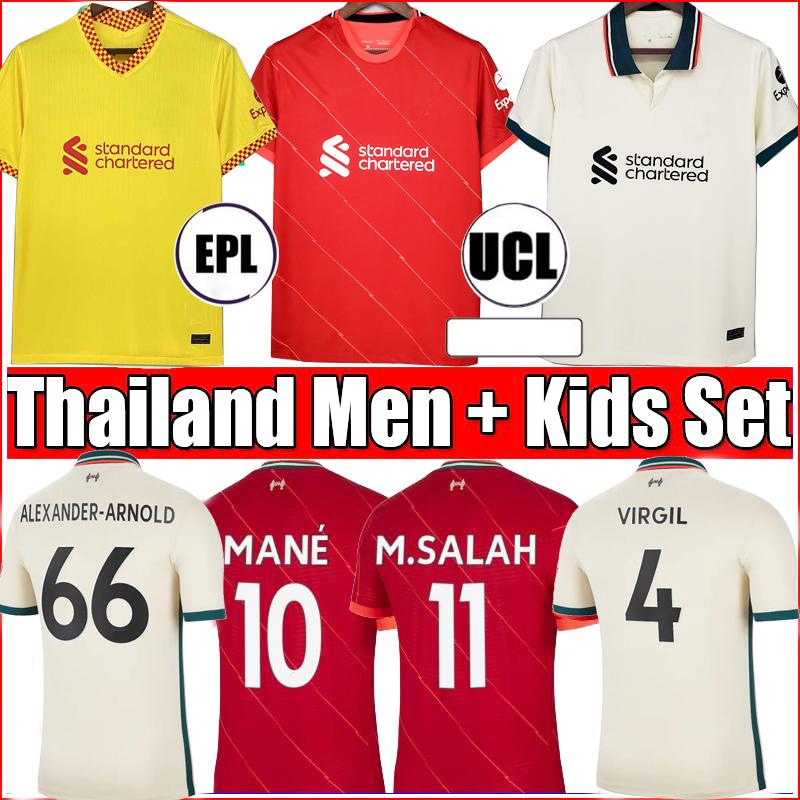 

2021 2022 lvp home away soccer jerseys liverpOOls men kit 21 22 kids M.SALAH ALEXANDER ARNOLD Mane Firmino VIRGIL DIOGO J Thiago A.BECKER fo, Black;yellow