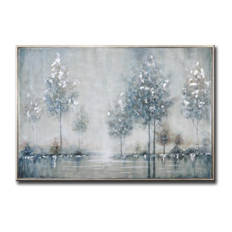 

Paintings Beautiful Landscape Lakeside Tree Abstract Oil Painting For Wall Decor Handmade Living Room Indoor Home Decoration No Framed