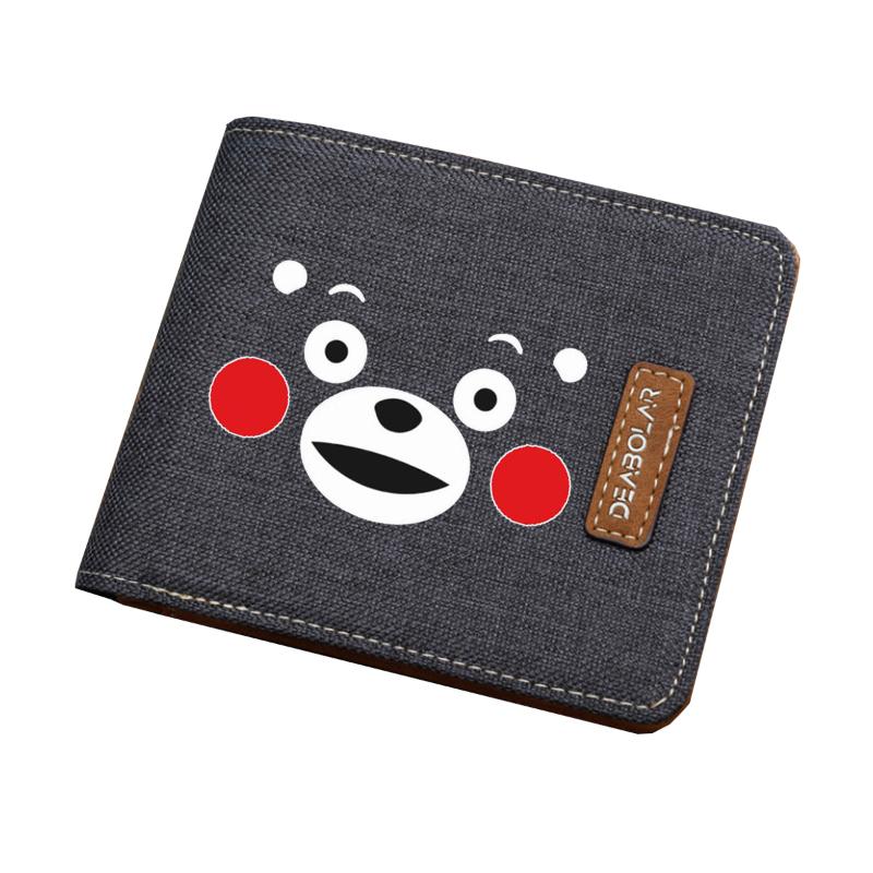 

Cute Kumamon Wallet Kids Coin Card Purse Teenagers Student Canvas Men Women Short Printing Bifold Wallets, Red;black