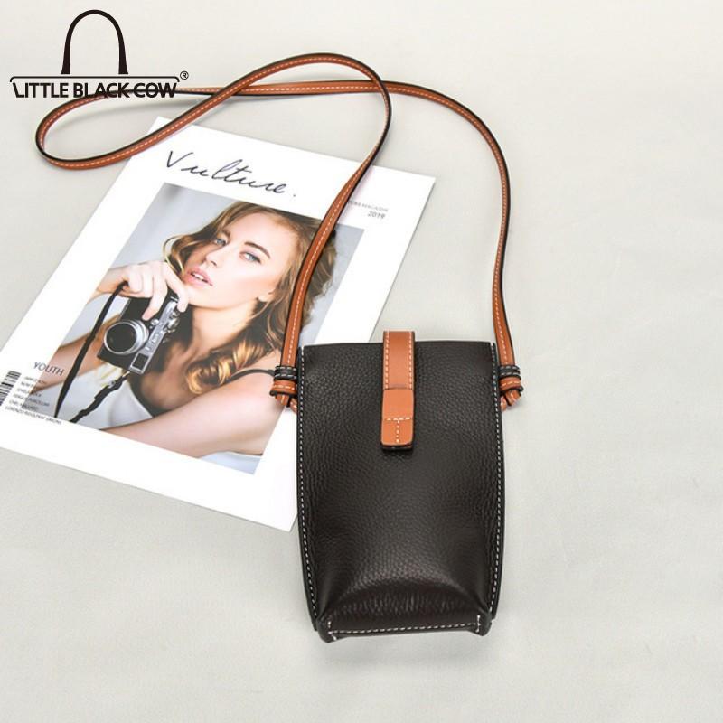 

Evening Bags Fashion Real Leather Phone Women Vintage Cowhide Shoulder Crossbody Mini Solid Color Leisure Small Female
