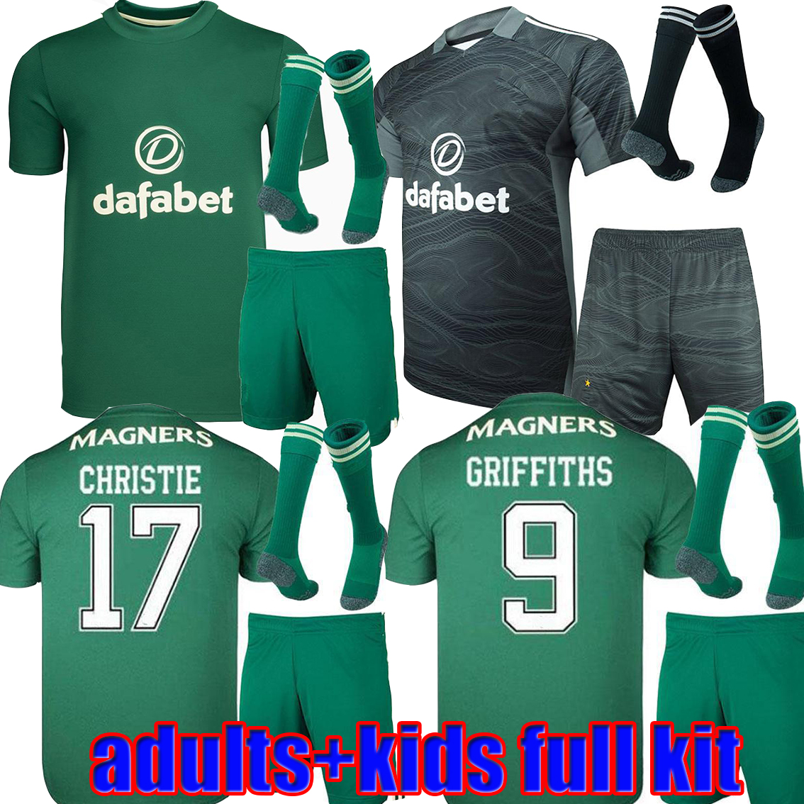 

adults+kids full kit 2021 2022 Celtic soccer jerseys 21/22 MCGREGOR GRIFFITHS EDOUARD BROWN DUFFY goalkeeper uniform TURNBULL CHRISTIE ETYOUNOUUSSI football sets, 21 22 goalkeeper full kit
