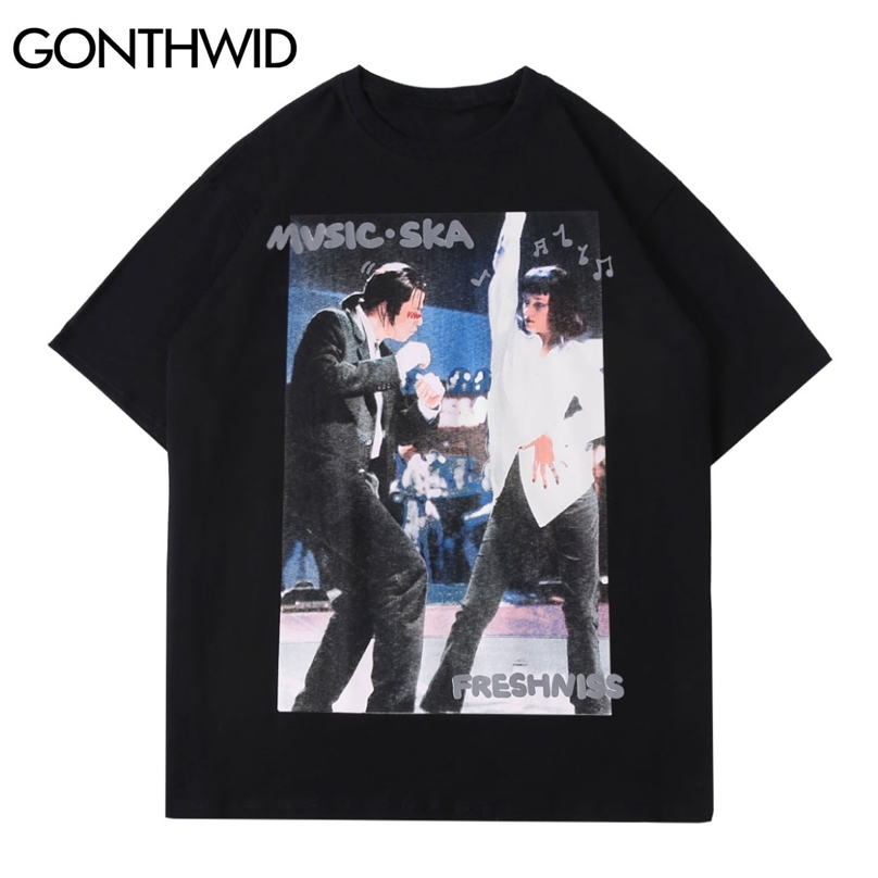 

Tees Shirts Men Summer Streetwear Gothic Hip Hop Dancer Human Print Short Sleeve T-Shirts Casual Cotton Harajuku Tops 210602, White