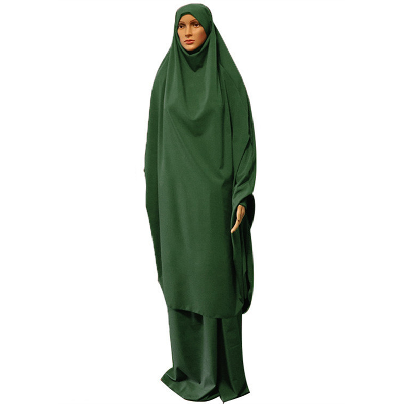 

Muslim prayer garment Hijab Abaya 2 pieces Dress Islamic Jilbab Modest Burqas Khimar Arab Women Robe Full Cover Maxi Kaftan