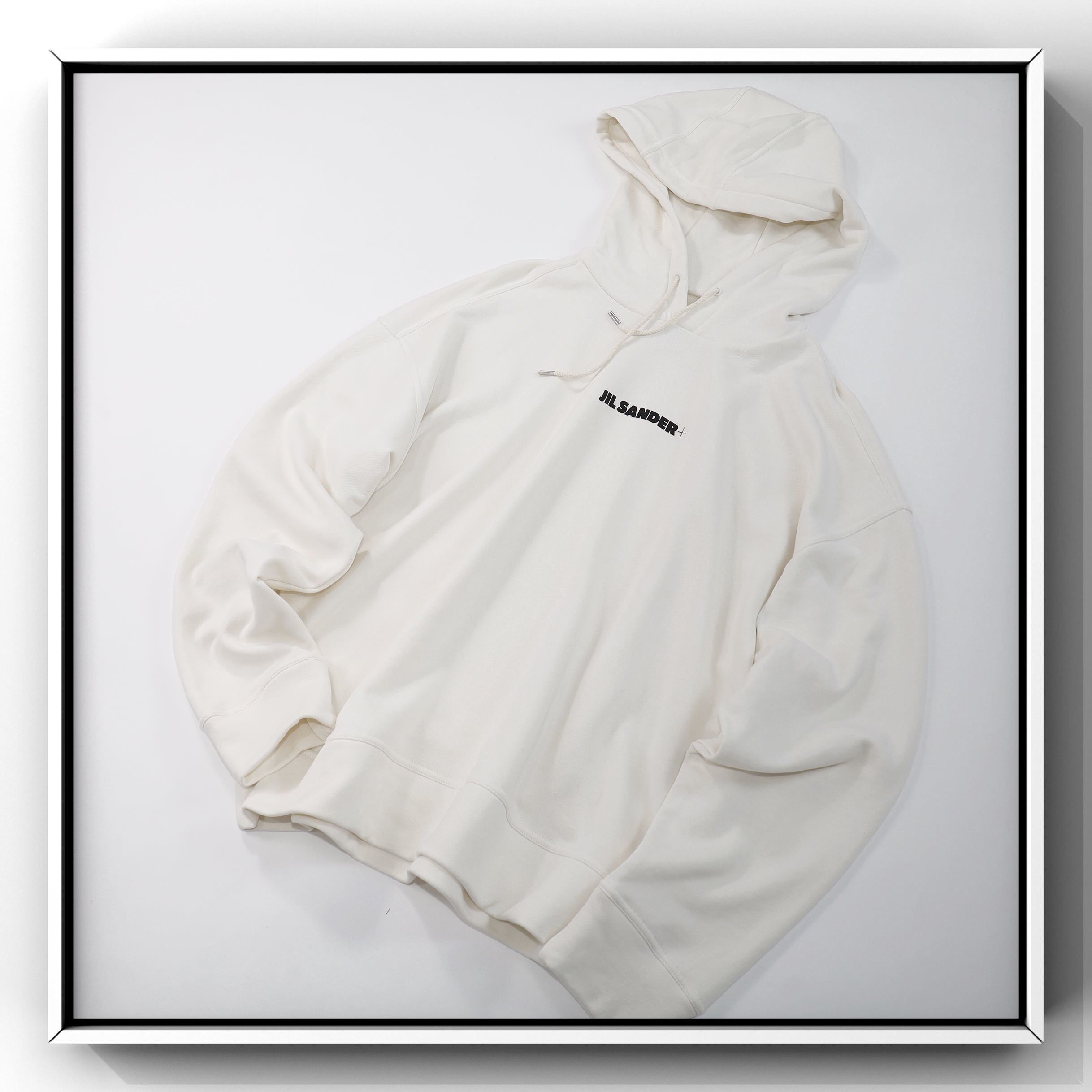 

Time style Jil sander minimalist letter white loose fitting Hoodie Nordic style lazy style new fashion, Black