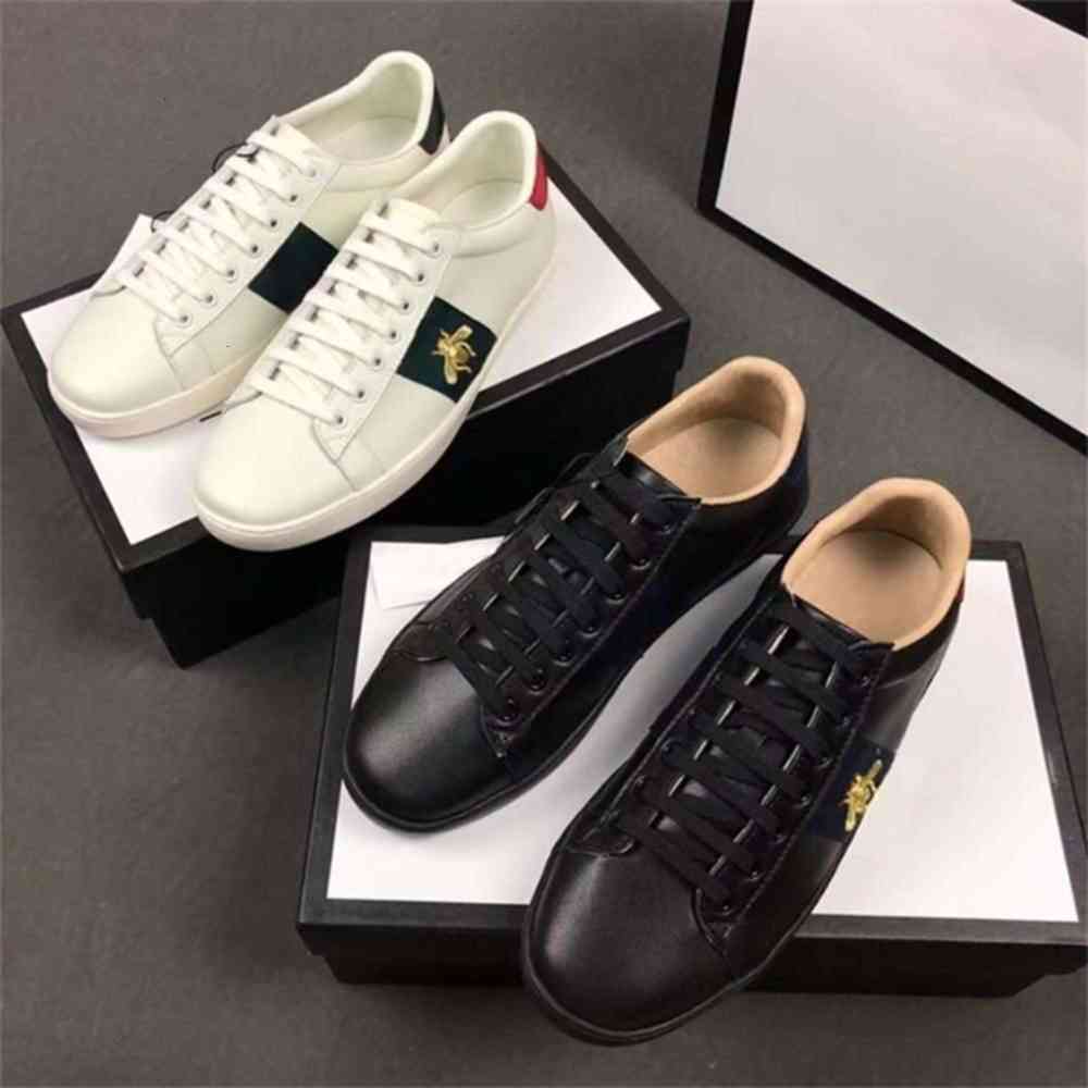 

Designer shoes 100% Ace leather sneaker Flower Embroidered python tiger bee Cock men women Classic trainers Love sneakers SZ tingfengf, 14