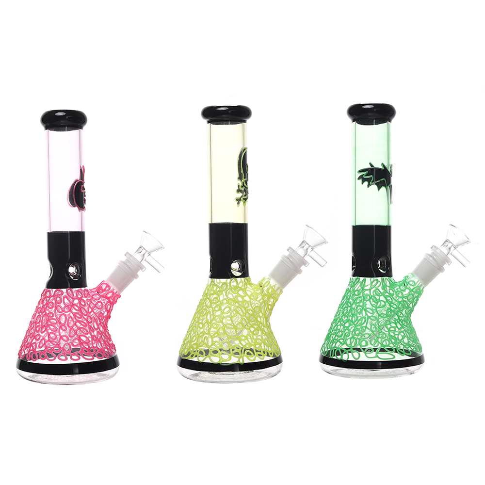

10" Luminous Halloween Themed Beaker Water Bong Hookahs Smoking Dab Rigs