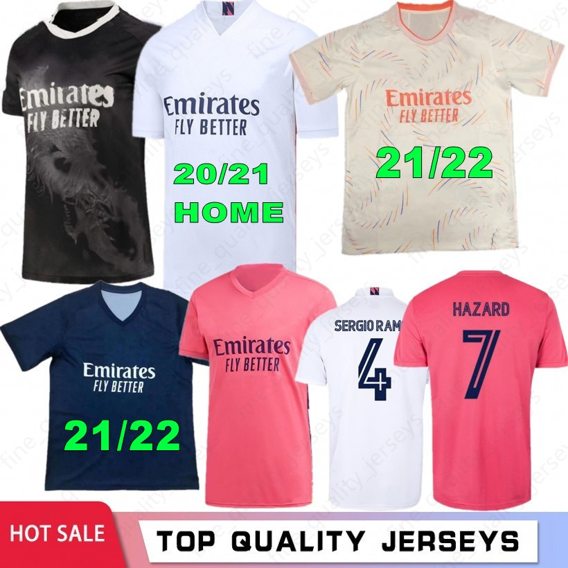 

SERGIO RAMOS HAZARD BENZEMA Real 20 21 22 Madrid Soccer Jerseys MODRIC 2021 2022 ASENSIO MARCELO Football Shirt Men Kids Kits Fourth Camiseta, Men huangma1