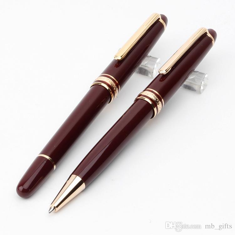 

Fashion Classique Top Quality MT164 Wine Red Burgundy Gold-Coated Top Quality Rollerball Pen hot sell ballpoint pen Love gift, Blue;orange