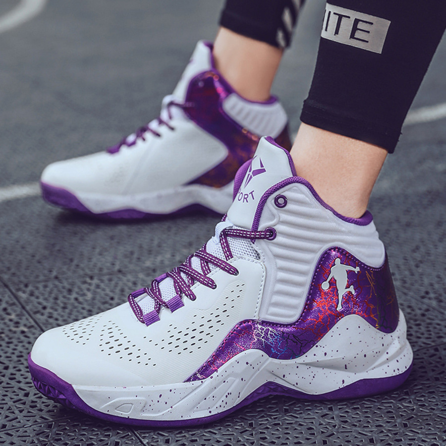 

New 2021 Spring Big Kids High Top Basketball Practical Learning Sports Large Size 45 Running Men's Shoes CYDV