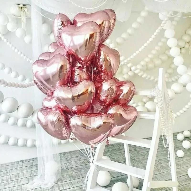 

Party Decoration 5pcs 18inch Rose Gold Red Pink Star Heart Foil Balloons Valentines Wedding Decor Helium Balloon Boy Girl Birthday Supplies