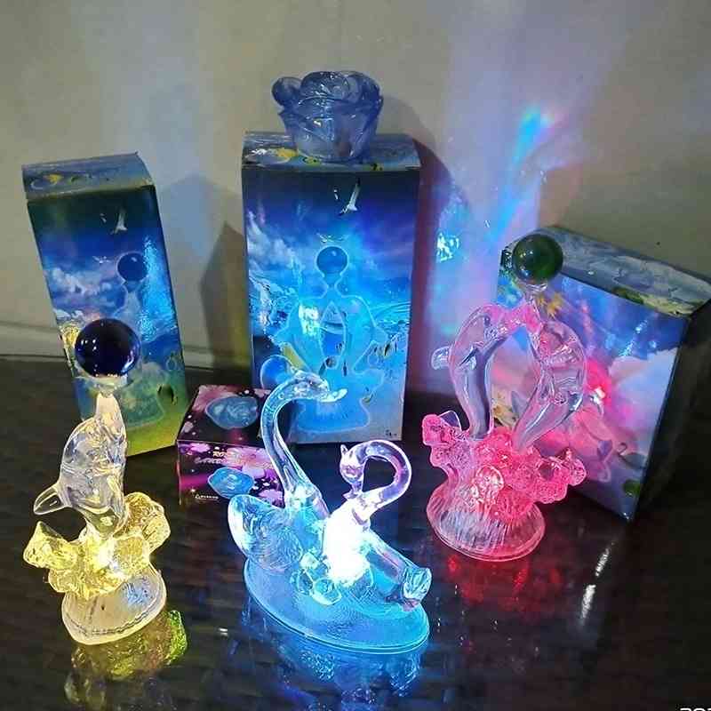 

New colorful acrylic small luminous pagoda LED lamp night market toy