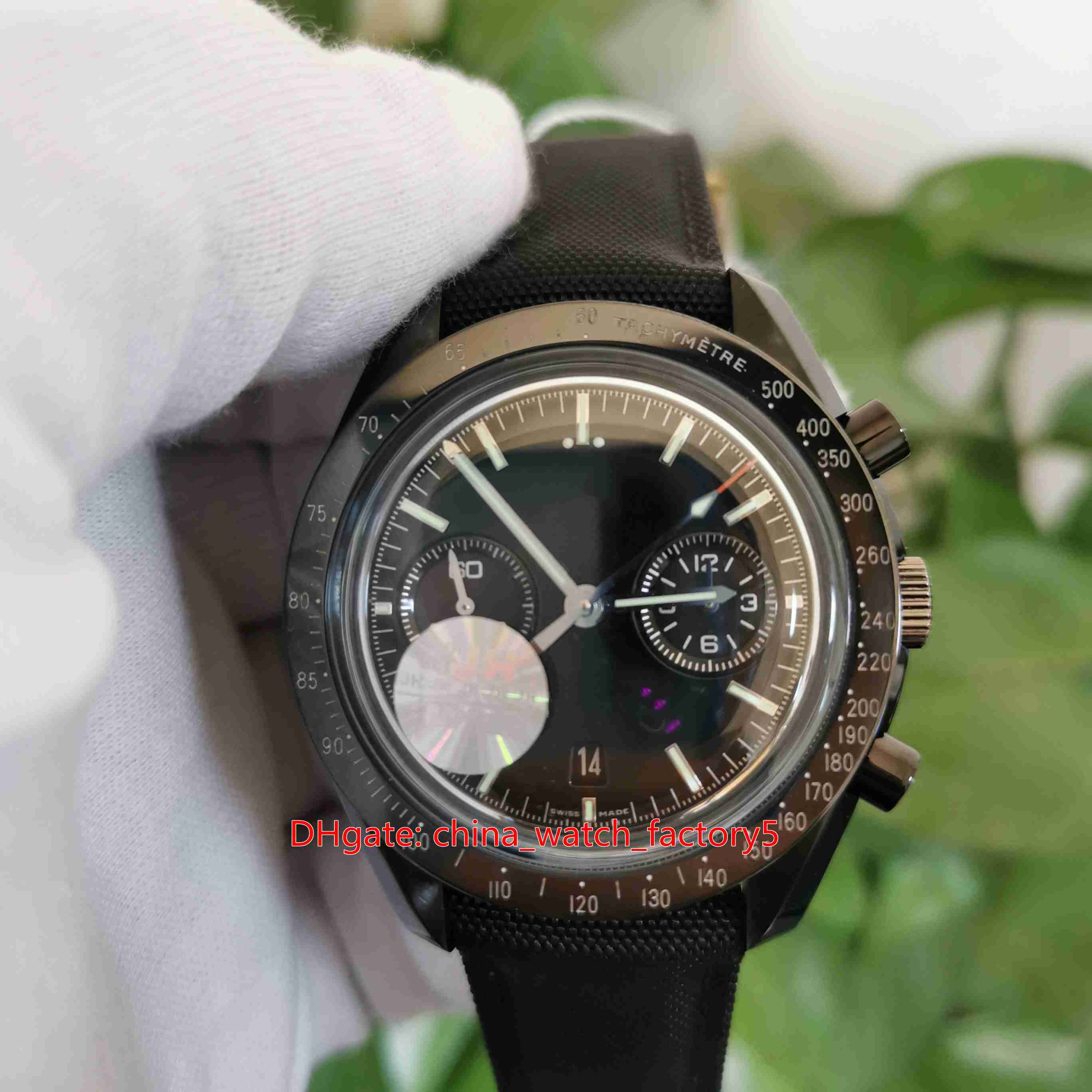 

JH Maker Top Quality Watches 44mm Moonwatch 311.92.44.51.01.003 Black PVD Case Chronograph CAL.9300 Movement Mechanical Automatic Mens Watch Men's Wristwatches, No box papers