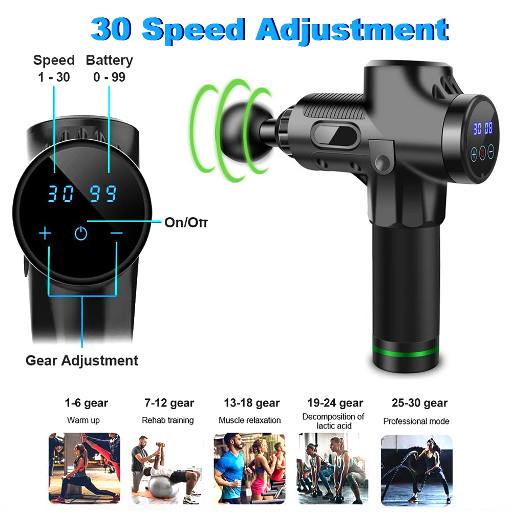 

Massage Gun Home Fitness Equipment Electric Muscle Relaxation Massage Adjustable Vibrating Speed with 6 Massage HeadsScouts