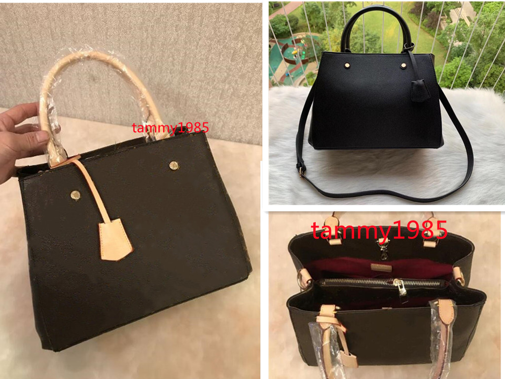 

High Quality Black Embossing Tote Women Handbags Letter Bags Pu Leather Shoulder Crossbody Bag Purses lady Fashion Clutch, Brown flower print