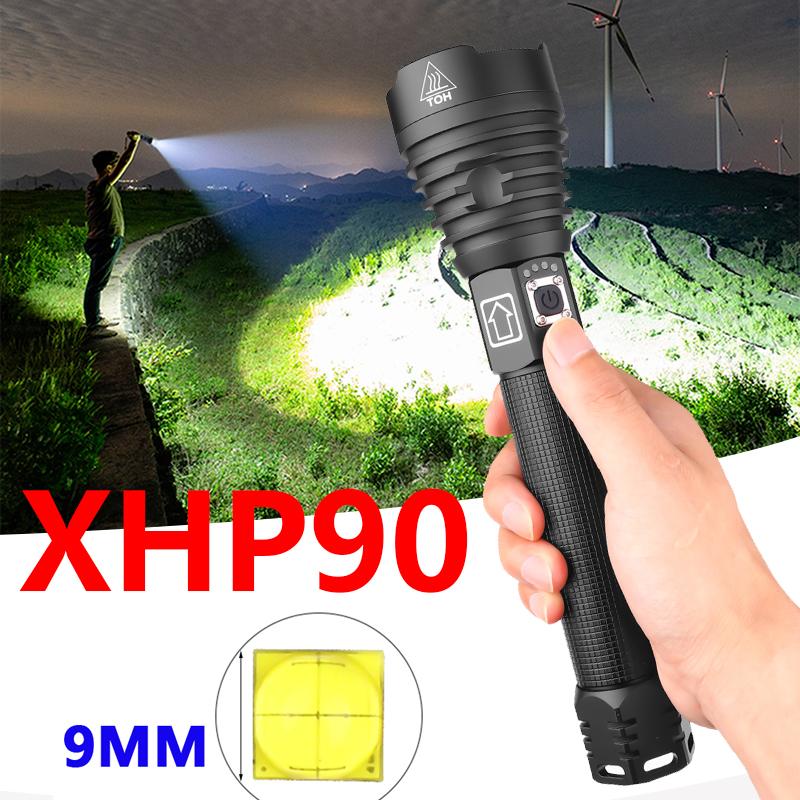 

The Most Powerful Xlamp XHP90 Z901909 Led Power 26650 Or 18650 Battery Vs Xhp70.2 Tactical Flash Light Torch Flashlights Torches