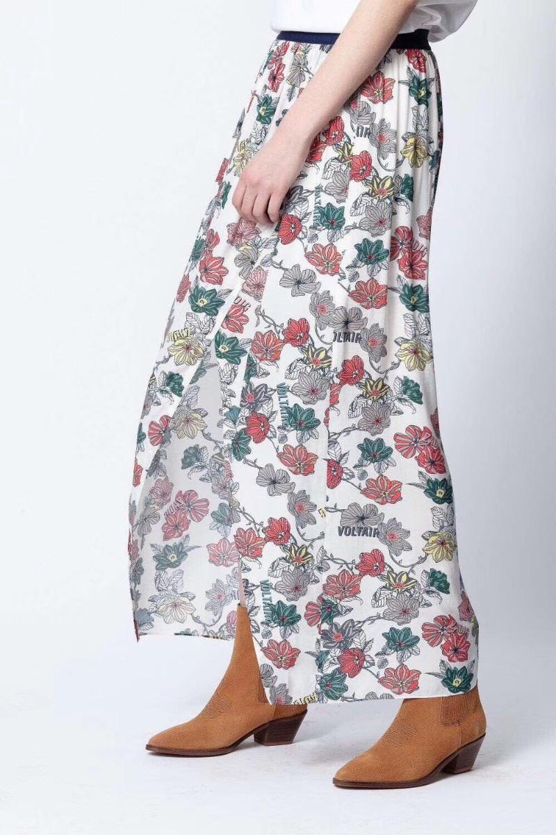 

Skirts Women Skirt Flower Print Slit, Multi