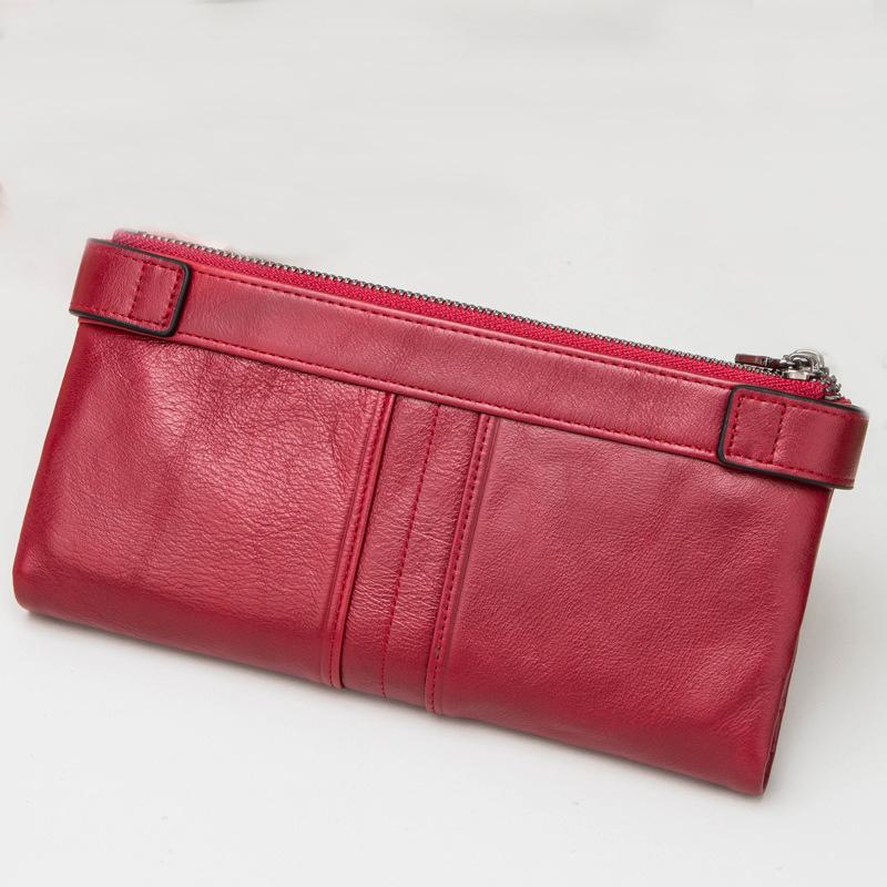 

Wallets Design RFID Fashion Genuine Leather Wallet Luxury Purse Long Zipper Women's Wristlet Handbag Holographic High-quality, Black