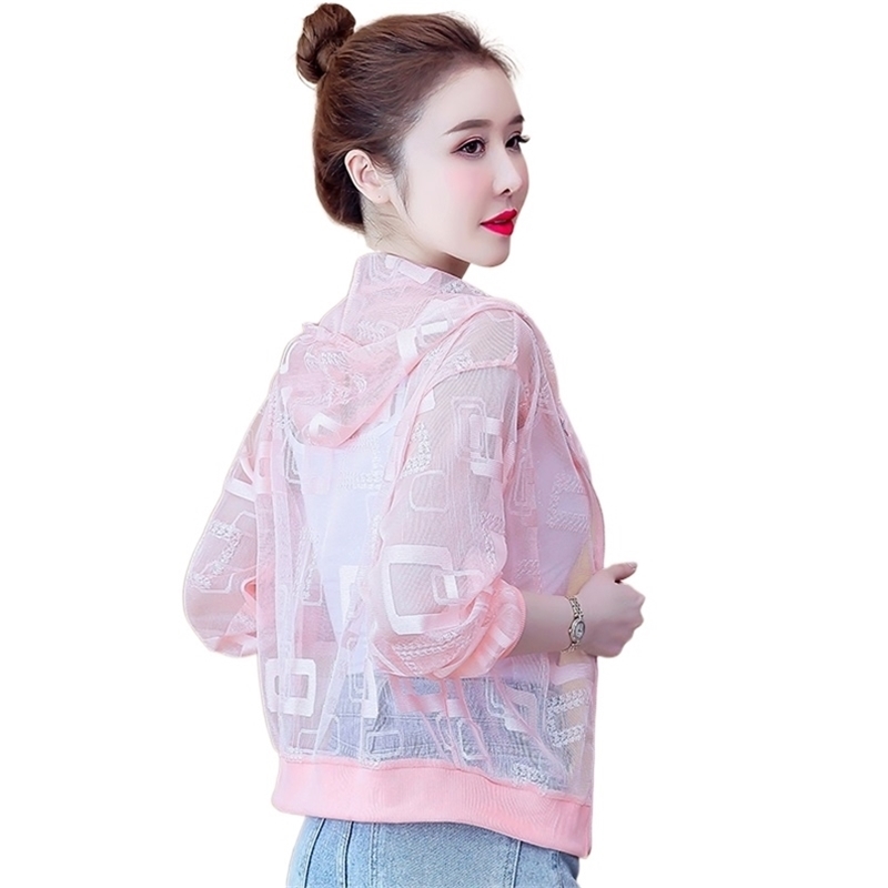 

women clothing Korean version of all-match fashion printing sun protection thin jacket female 210520, White
