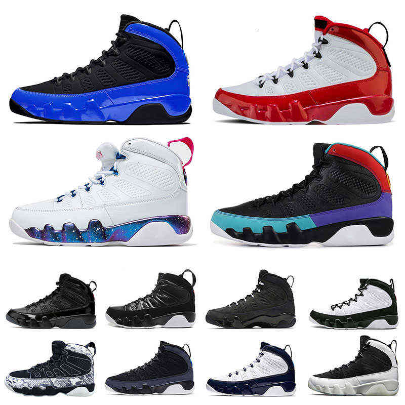 

Mens Jumpman 9 9s OG Basketball Shoes Sports Sneakers Pearl Racer Blue Bred Patent White Gym Red Dream High Trainers, C 3m racer blue