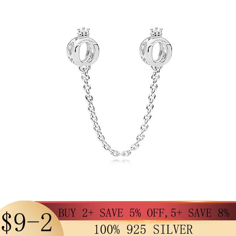 

Other 2021 Silver Colour Sparkleing Shine Crown Safety Chain Bead Fit Original Charm Bracelet Pendant DIY Fashion Jewelry
