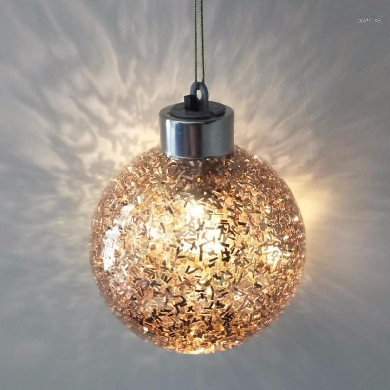 

Party Decoration 2pcs/pack Diameter=8cm Gold Series Luminous Glass Globe Christmas Tree Hanging Ball