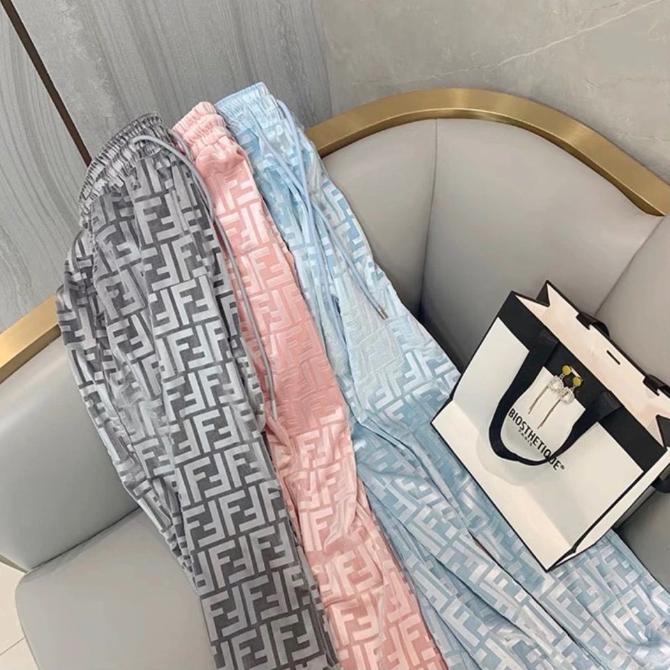 

Elastic High Waist 3D Embossed Letter Gold Velvet Wide/Cotton/Wide Leg Pants Spring/Summer 2021 Mopping Pants Loose Large Size Lace Pants, Pink