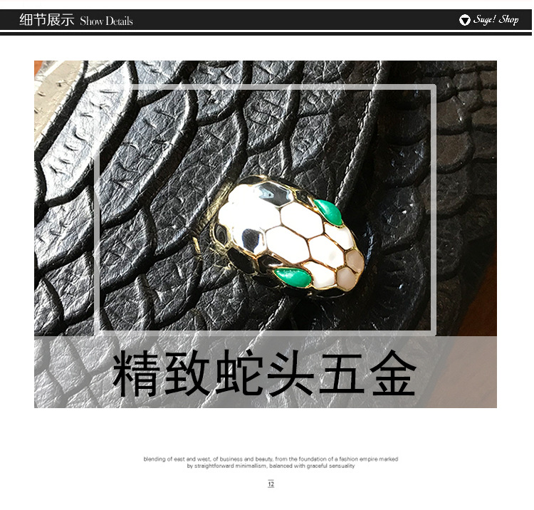 

2021 Leather Classic Snake Head Long Wallet Head Layer Cowhide Ladies Wallets Handbag Large Capacity Multifunction card holder, Black