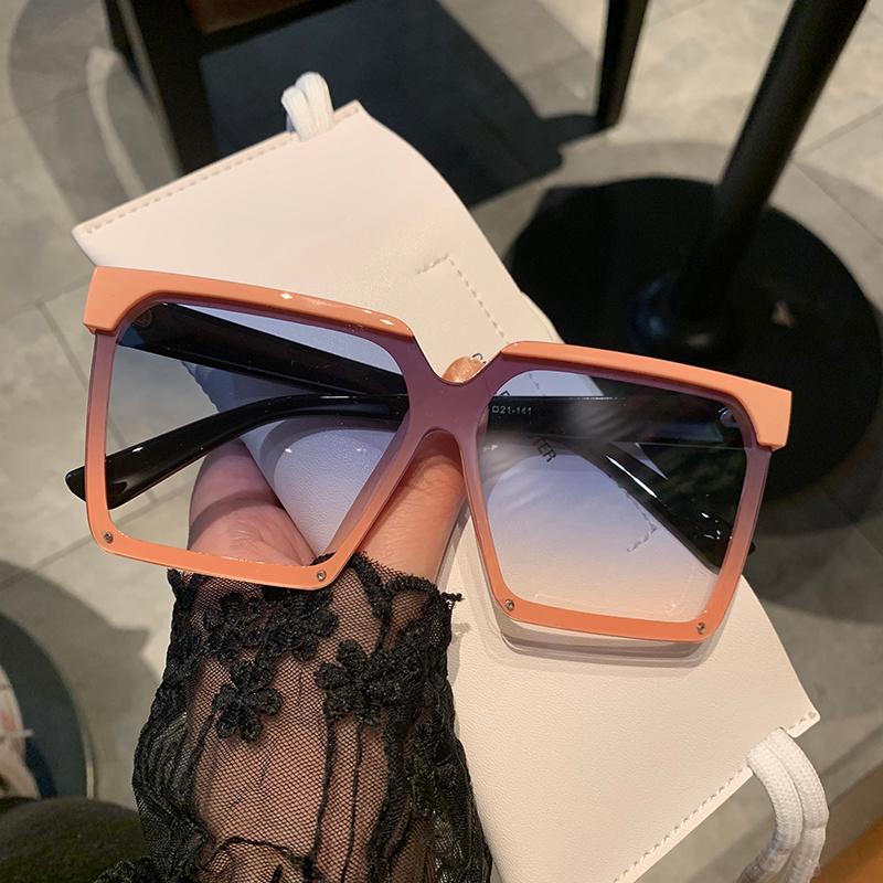 

Sunglasses Korean Style Personality Big Frame Square Pink Glasses Fashion All-match Men Anti-ultraviolet Driving Seaside