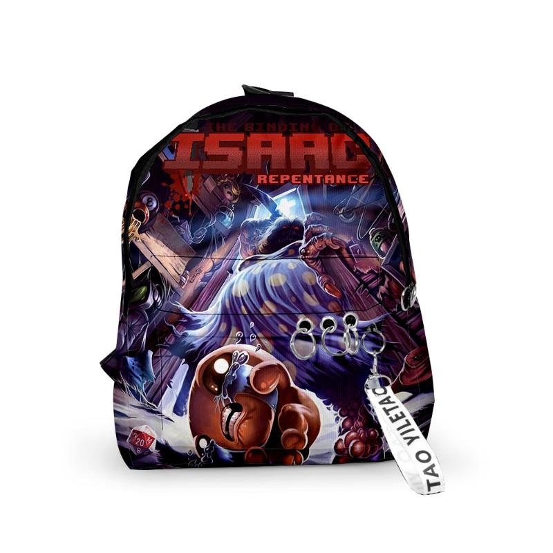 

Backpack The Binding Of Isaac Unisex Bag Keychain Oxford Cloth School Trendy Style Knapsack