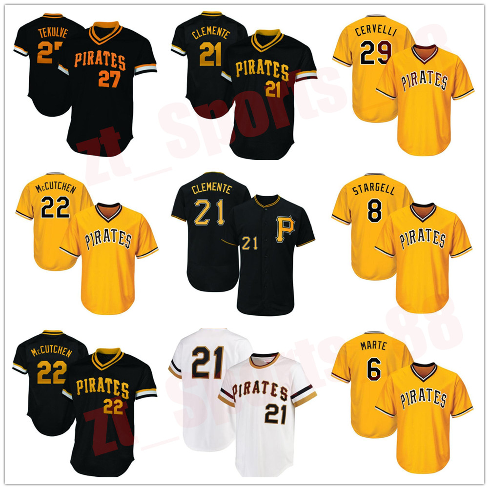 

Retro Men Women youth 21 Roberto Clemente Baseball Jerseys 27 Kent Tekulve 29 Francisco Cervelli 8 Willie Stargell 6 Starling Marte Collection Mesh, As shown in illustration