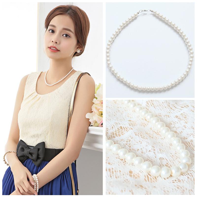 

Chokers Pearl Necklaces For Women Simulated Chain Necklace Collier Femme Choker Wedding Bridal Jewelry Party Gifts Bijoux