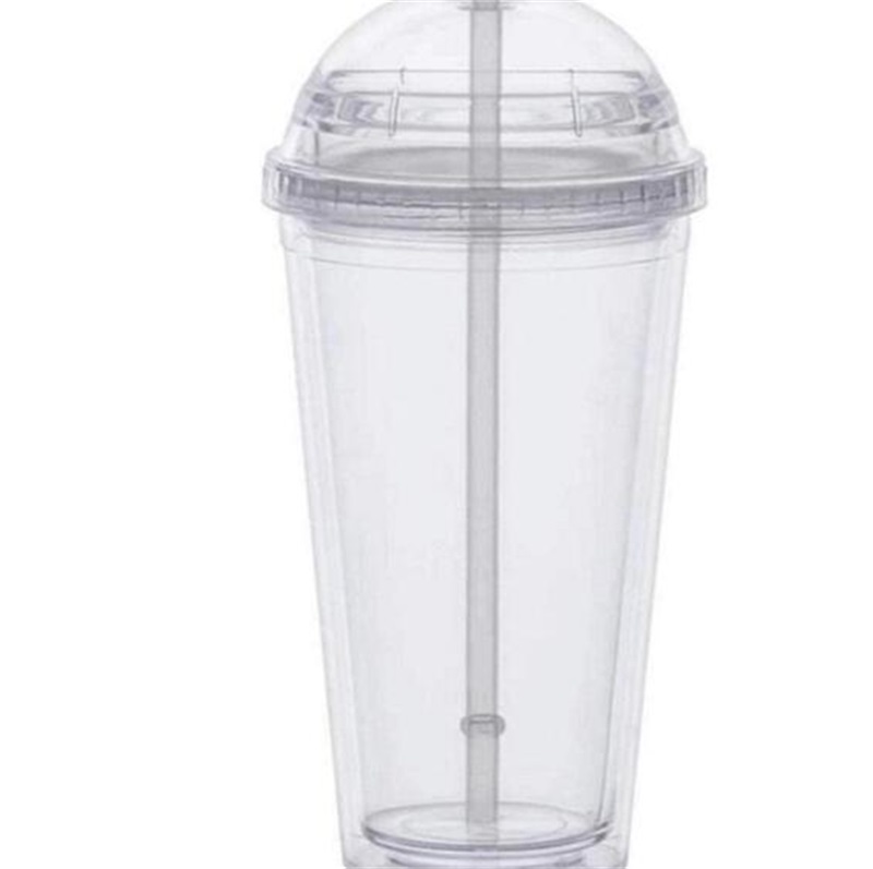 

20oz Clear Straw Tumbler Outdoor With Bottle Drinking Double Acrylic Lid Dome Wall Plastic Leakage-proof Cup Water 2059 V2